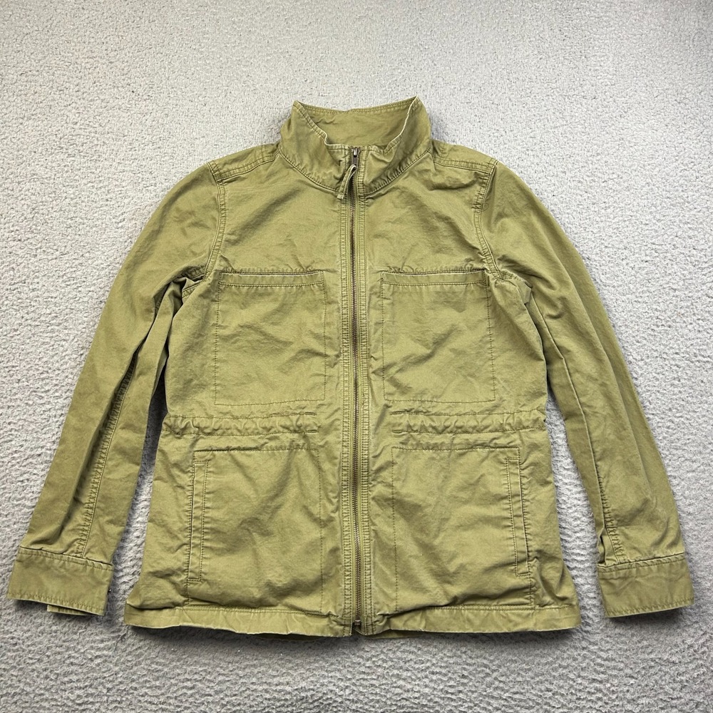J.Crew Womens Medium Green G1506 Field Jacket Cotton Full Zip Utility Chore Army